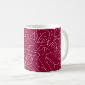 Mug Doodles abstraits blancs sur arrière - plan rouge (Devant droit)