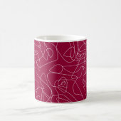 Mug Doodles abstraits blancs sur arrière - plan rouge (Centre)