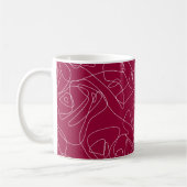 Mug Doodles abstraits blancs sur arrière - plan rouge (Gauche)