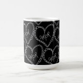 Mug Doodles Black Hearts Saint Valentin Rose (Centre)