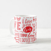 Mug Doodles d'amour dessinés à la main Arrière - plan (Devant gauche)