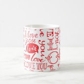 Mug Doodles d'amour dessinés à la main Arrière - plan (Centre)