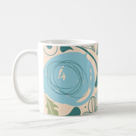 Mug Doodles de fleurs (Gauche)
