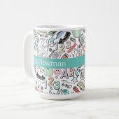 Mug Doodles de l'école d'enseignant amusant (Devant gauche)