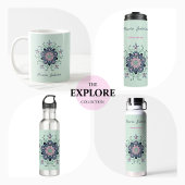 Mug Doodles de Mandala turquoise moderne rose