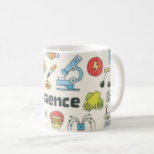 Mug Doodles de science : Ensemble d'écoles à main. (Devant droit)