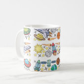 Mug Doodles D'Espace Extérieur Dessinés À La Main. Vin (Devant gauche)