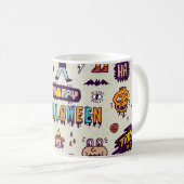 Mug Doodles d'Halloween, bande dessinée délirante sans (Devant droit)