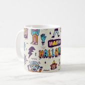 Mug Doodles d'Halloween, bande dessinée délirante sans (Devant gauche)