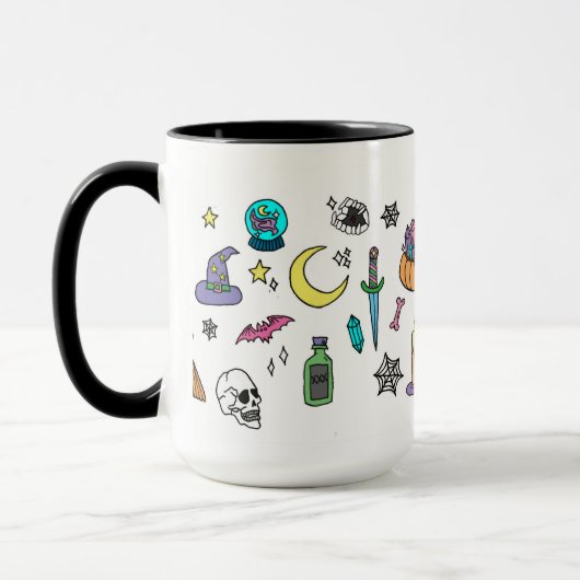 Mug Doodles d'Halloween Éffrayant (Gauche)
