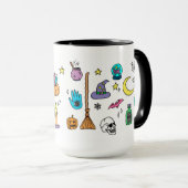 Mug Doodles d'Halloween Éffrayant (Devant droit)