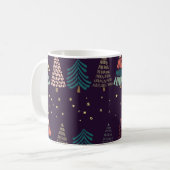 Mug Doodles, étoiles, bleu foncé. (Devant gauche)
