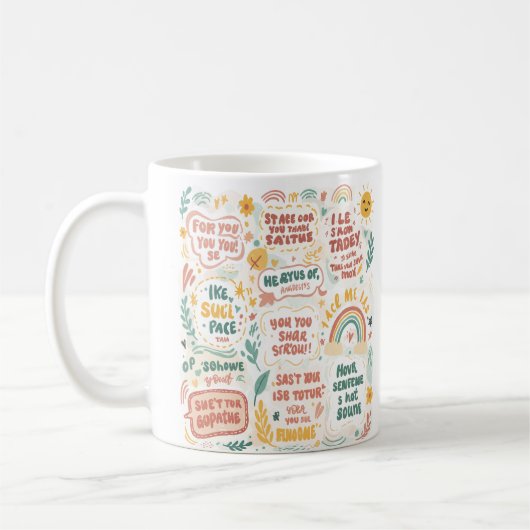 Mug Doodles utiles pour un foyer heureux (Gauche)