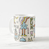 Mug Doodles Wacky : jeu de caractères Vintage (Devant gauche)