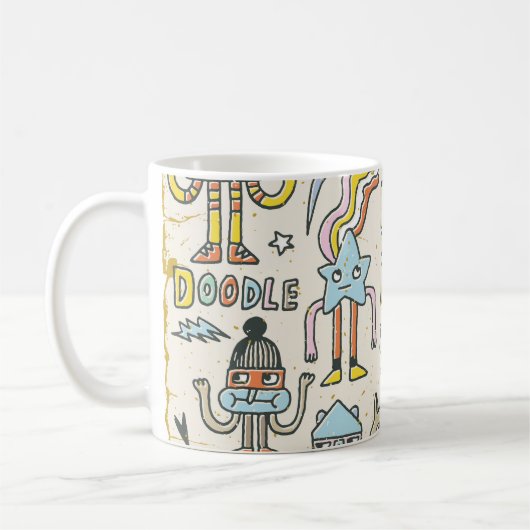 Mug Doodles Wacky : jeu de caractères Vintage (Gauche)