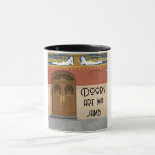 Mug Doors Are My Jamb   Color Block Art Nouveau