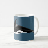 Mug d'orca sur bleu foncé (Devant droit)