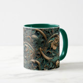 Mug Doré et sarcelle embossés  (Devant droit)
