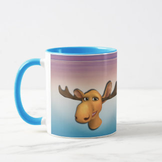 Mug d'orignal à la mer violette bleue