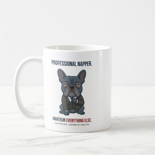 Mug Dormeuse Professionnelle Drôle Bouledogue Français (Gauche)