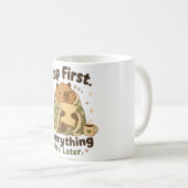 Mug Dormir d'abord Capybara Kawaii Cozy (Devant droit)