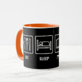 Mug Dormir Dormir Torah Répéter - Style de vie juif (Devant gauche)