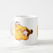 Mug Dormir la fille avec chat confortable (Devant gauche)
