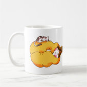 Mug Dormir la fille avec chat confortable (Gauche)