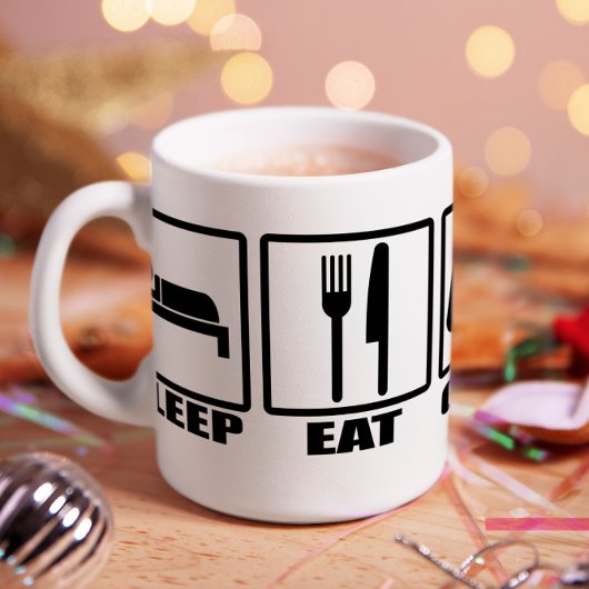 Mug Dormir Manger et Jeu Drôle Geek Nouveauté