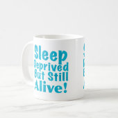 Mug Dormir privé mais vivant en bleu (Devant gauche)
