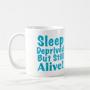 Mug Dormir privé mais vivant en bleu