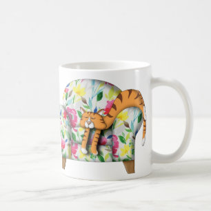 Mug Dormir sur une chaise à fleurs