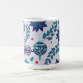 Mug d'ornement de Noël bleu et rouge (Centre)