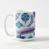 Mug d'ornement de Noël bleu et rouge (Gauche)