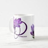 Mug Dorothy nom de Dorothy fleurs violettes chaud boho (Devant gauche)