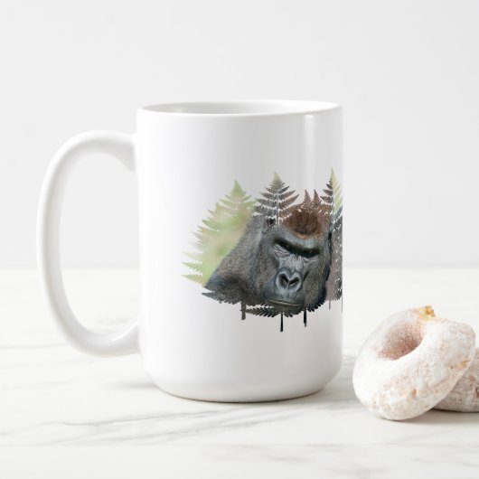 Mug Dos argenté émergeant des arbres (Avec donut)