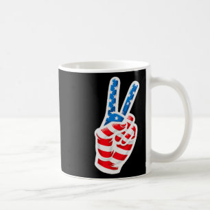 Mug Dos Imprimer Drapeau Américain Paix Signal 4 Main