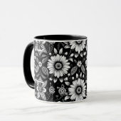 Mug Dose de marguerite N&B  (Devant gauche)