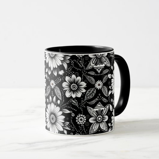 Mug Dose de marguerite N&B  (Devant droit)