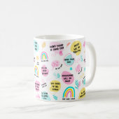 Mug Dose quotidienne de positivité - Citations colorée (Devant droit)