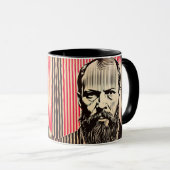 Mug Dostoevsky dans le style d'illusion optique BAUHAU (Devant droit)