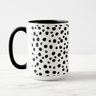 Mug Dots de Dalmatie noirs et blancs modernes