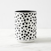 Mug Dots de Dalmatie noirs et blancs modernes (Centre)