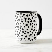 Mug Dots de Dalmatie noirs et blancs modernes (Devant droit)