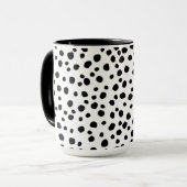 Mug Dots de Dalmatie noirs et blancs modernes (Devant gauche)
