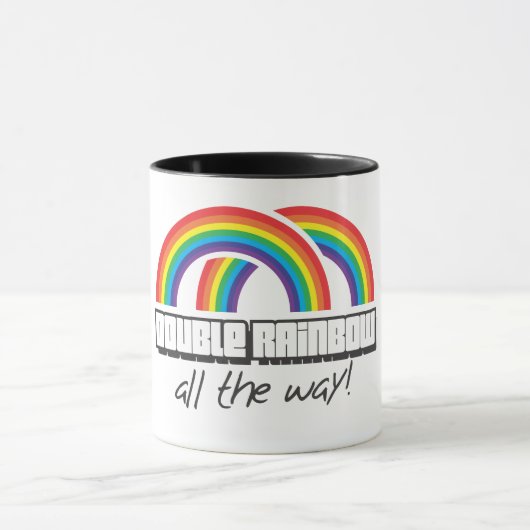 Mug Double arc-en-ciel, complètement ! (lumière) (Centre)