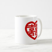 Mug Double Bonheur 囍 Shuangxi Chinese Hanzi Heart (Devant droit)