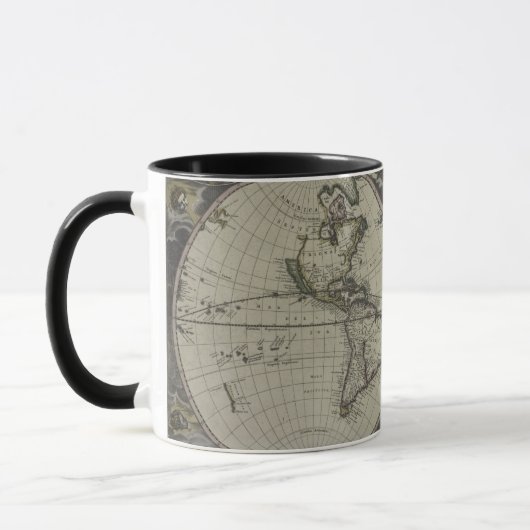 Mug Double carte | 1672 du monde d'hémisphère (Gauche)