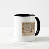 Mug Double carte du monde d'hémisphère, 1587 (Devant droit)