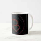 Mug Double Coeur en noir (Devant droit)